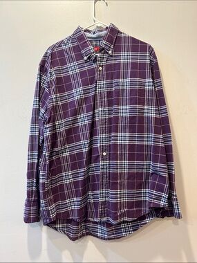 Izod Purple Plaid Button-Down Shirt